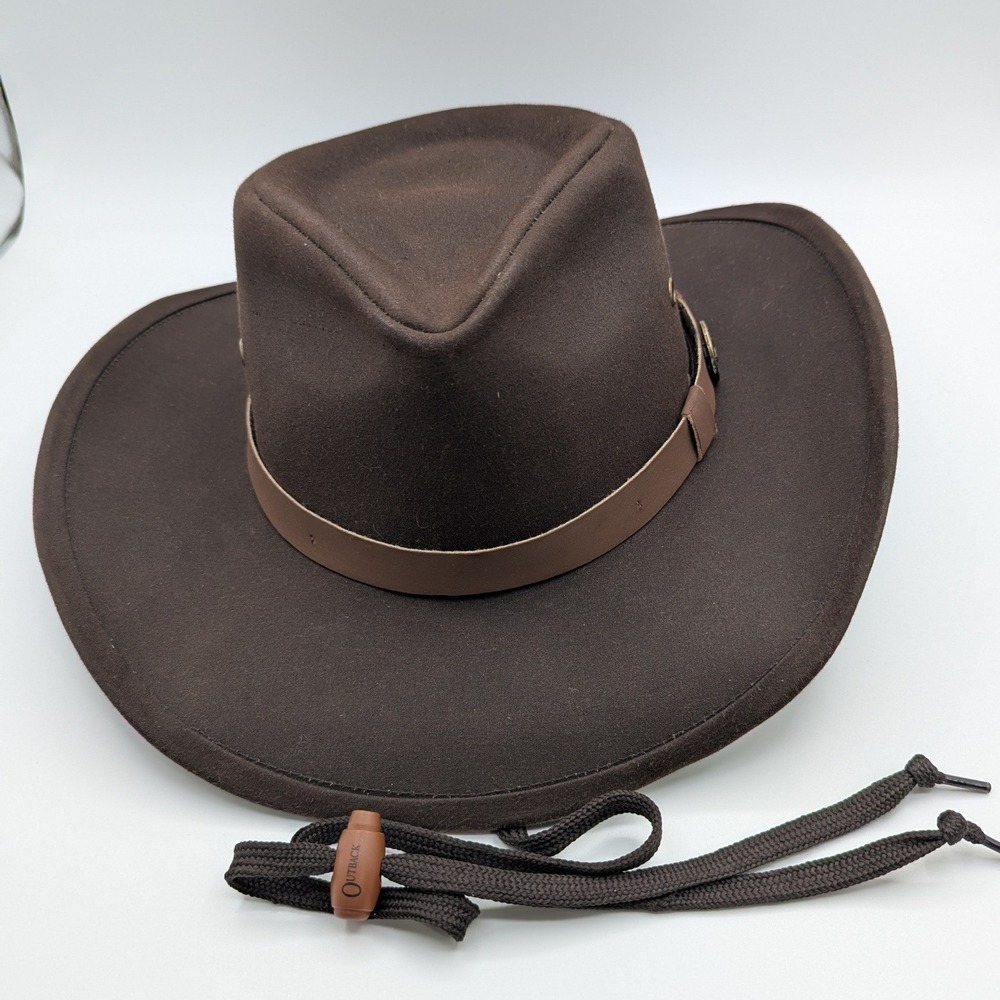 Outback Trading Co 1480 Kodiak Brown Oilskin Cotton Western Hat Large